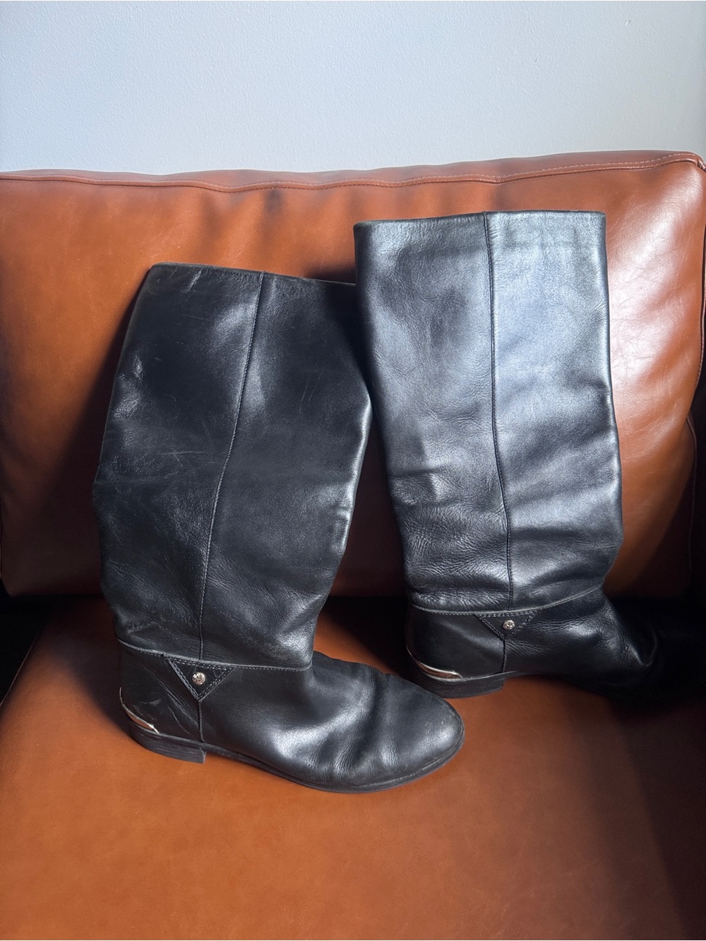 Black Leather Boots with Vibram Sole